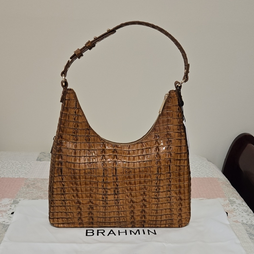 BRAHMIN TABITHA Shoulder Bag In LUGGAGE BROWN LEONTYNE. NWT - Picture 2 of 15